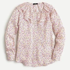 NWT J. Crew Women's Ruffle Top in Field Day Print
